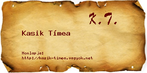Kasik Tímea névjegykártya
